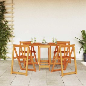 Conjunto de Jantar Butterfly de 5 Peças - Madeira Maciça de Acácia Dob