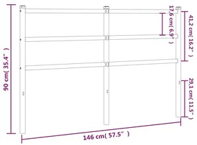 Cabeceira de cama 140 cm metal branco