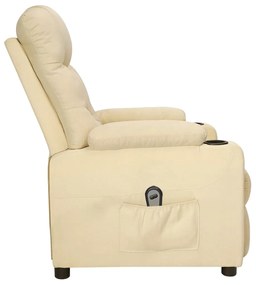 Poltrona reclinável elétrica tecido cor creme