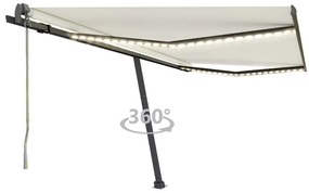 Toldo automático com LED e sensor de vento 450x300 cm creme