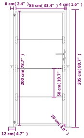 Portão de jardim 105x205 cm aço corten