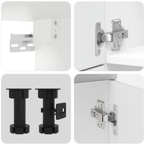 7 peças armário de cozinha conjunto Lucca cinzento cimento