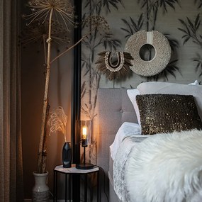 Candeeiro de mesa design preto com vidro fumê em pé - Dome