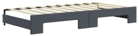 Sofá-cama c/ gavetão e colchões 90x190cm veludo cinzento-escuro