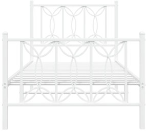 Estrutura de cama com cabeceira e pés 80x200 cm metal branco