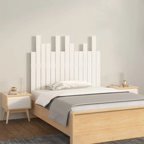 Cabeceira de parede 95,5x3x80 cm madeira de pinho maciça branco