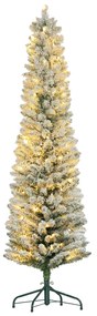 HOMCOM Árvore de Natal 180 cm Árvore de Natal Artificial Nevada com 150 Luzes LED 329 Ramos e Suporte de Metal Verde e Branco | Aosom Portugal