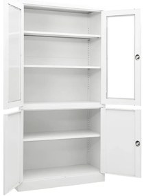 Armário de escritório 90x40x180 cm aço branco