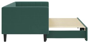 Sofá-cama com gavetão 80x200 cm veludo verde-escuro