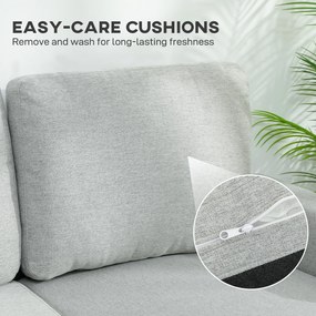 Sofá-Cama Chaise Longue de 3 Lugares Chaise Longue Reversível Ambos Lados com Armazenamento com Capas Removíveis 197x129x85 cm Cinza