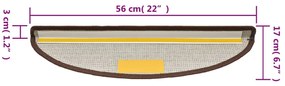 Tapetes de escadas 10 pcs 56x17x3 cm castanho café