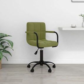 vidaXL Cadeira de escritório giratória veludo verde-claro