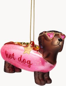 Ornamento de árvore de Natal artesanal Hotdog Dachshund