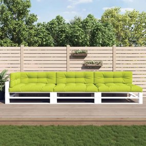 vidaXL Almofadões para móveis de paletes 7 pcs tecido verde brilhante