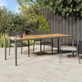 vidaXL Mesa de Jantar para Jardim Cinzeto 250 x 100 x 75 cm vime PE