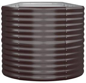 Canteiro elevado jardim 368x80x68cm aço revestido a pó castanho