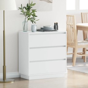 Criado-mudo vidaXL com LED Branco 71x34,5x75 cm Madeira de engenharia