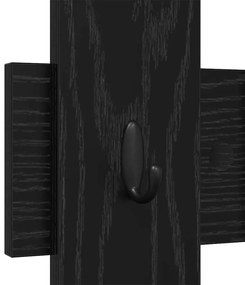 Cabideiro de Parede Carvalho Preto 60 x 3 x 82 cm