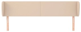 Cabeceira cama abas couro artificial 163x23x78/88 cm cappuccino