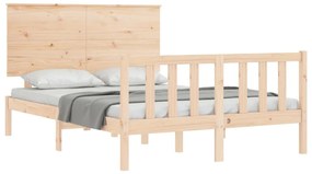 Estrutura de cama com cabeceira 120x200 cmmadeira maciça