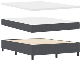 Cama Box com Colchão Cinza Escuro 160x200 cm Tecido de Corduroy