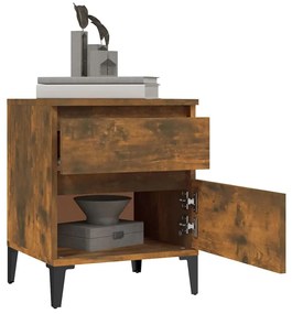 Mesa de cabeceira 40x35x50 cm cor carvalho fumado