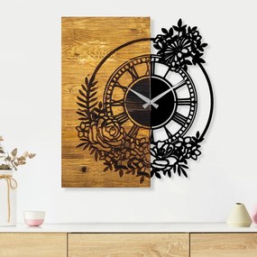 Relógio de Parede Decorativo Mas-014 – Nogueira e Preto – 58 x 3 x 51
