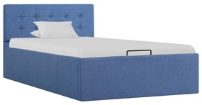 vidaXL Cama hidráulica com arrumação 90x200 cm tecido azul