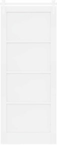 Porta Deslizante vidaXL com Conjunto de Ferragens Branca 86x211 cm Mad