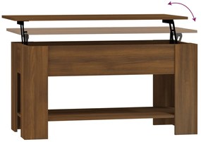 Mesa centro 101x49x52 cm madeira processada carvalho castanho