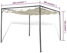 Gazebo para jardim com toldo retrátil