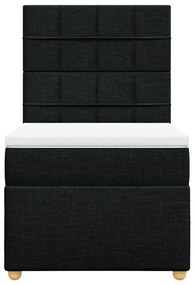 Cama com molas/colchão 90x190 cm tecido preto
