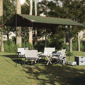 Lona de campismo 406x306 cm impermeável verde azeitona