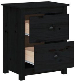 Mesas de cabeceira 2pcs 50x35x61,5 cm pinho maciço preto