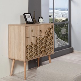 Cômoda Trio – Carvalho Sonoma – 80 cm x 90 cm x 40 cm
