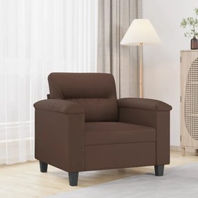 vidaXL Poltrona 60 cm couro artificial castanho