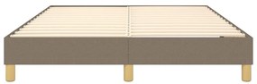 Cama sem colchão 140x190 cm tecido castanho-acinzentado