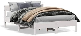Cama sem colchão 160x200 cm madeira de pinho maciça branco