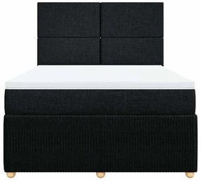 Cama com molas/colchão 140x200 cm tecido preto