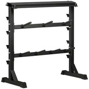 HOMCOM Suporte para Halteres Suporte de Armazenamento de Pesos e Discos Fitness G Carga Máxima 150kg 100x55x102cm Preto | Aosom Portugal