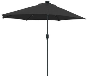 Guarda-sol de Jardim Preto 294 x 150 x 224 cm tecido