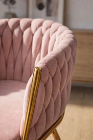Cadeira Widny Golden Veludo - Rosa