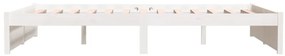 Estrutura de cama casal 135x190 cm madeira maciça branco