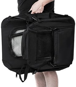 Transportadora dobrável para animais de estimação com malha respirável | FEANDREA | 70 x 52 x 52 cm | preto | PDC70H.