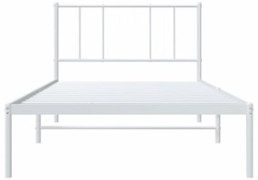 Estrutura de cama com cabeceira 75x190 cm metal branco