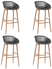 vidaXL Cadeiras de bar 4 pcs cinzento