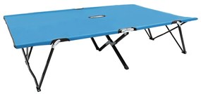 vidaXL Espreguiçadeira/cama dobrável para 2 pessoas aço azul