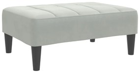 Sofá-cama 2 lugares c/ apoio de pés veludo cinza-claro
