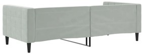 Sofá-cama 90x200 cm veludo cinzento-claro