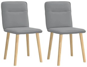 Cadeiras de jantar 2 pcs tecido cinzento-claro